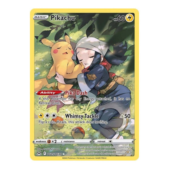 Pikachu (SWSH11: TG) #TG05/TG30 Ultra Rare (Holofoil Near Mint) SWSH11: Lost Origin Trainer Gallery Pokemon: 2022