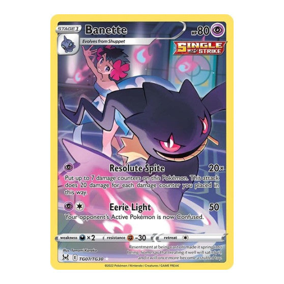 Banette (SWSH11: TG) #TG07/TG30 Ultra Rare SWSH11: Lost Origin Trainer Gallery Pokemon: 2022