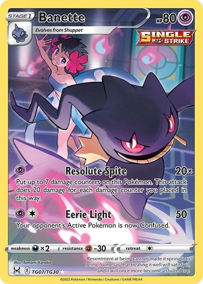 Banette (SWSH11: TG) #TG07/TG30 Ultra Rare SWSH11: Lost Origin Trainer Gallery Pokemon: 2022