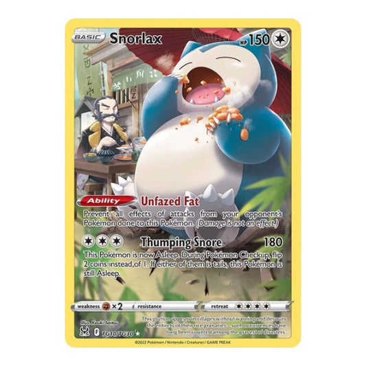 Snorlax (SWSH11: TG) #TG10/TG30 Ultra Rare (Holofoil Near Mint) SWSH11: Lost Origin Trainer Gallery Pokemon: 2022