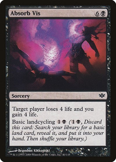 Absorb Vis (CON) #40 Common (Lightly Played) Conflux Magic: The Gathering: 2009