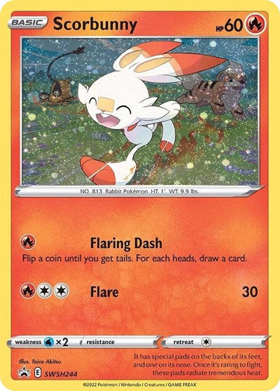 Scorbunny SWSH244 Cosmos Holo (SWSD) #SWSH244 Promo (Holofoil Near Mint) SWSH: Sword & Shield Promo Cards Pokemon: 2019