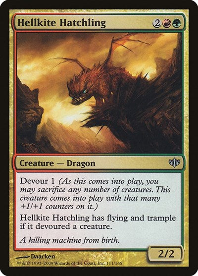 Hellkite Hatchling (CON) #111 Uncommon (Moderately Played) Conflux Magic: The Gathering: 2009