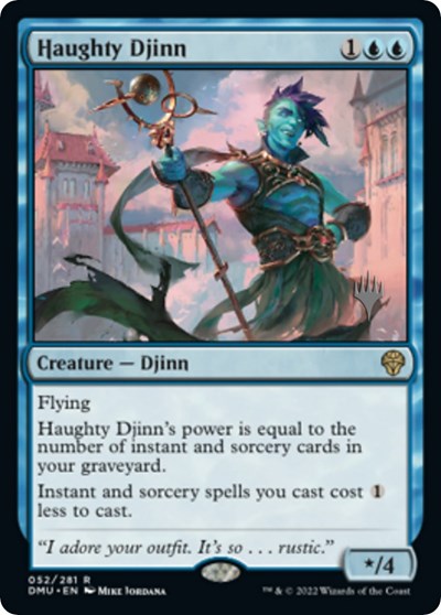 Haughty Djinn (PPDMU) #52p Rare (Lightly Played) Promo Pack: Dominaria United Magic: The Gathering: 2022