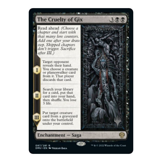 The Cruelty of Gix (PPDMU) #87 Rare (Lightly Played) Promo Pack: Dominaria United Magic: The Gathering: 2022