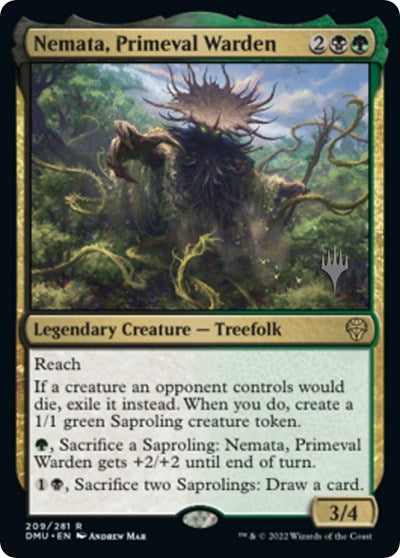Nemata Primeval Warden (PPDMU) #209p Rare (Lightly Played) Promo Pack: Dominaria United Magic: The Gathering: 2022
