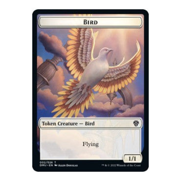 Bird (002) // Wurm Double-Sided Token (DMU) #2 // 19 T (Foil Near Mint) Dominaria United Magic: The Gathering: 2022