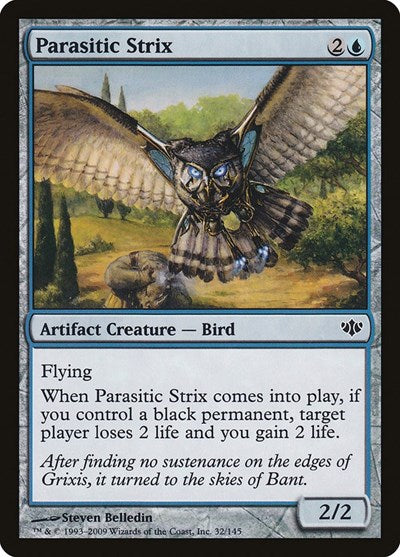 Parasitic Strix (CON) #32 Common (Foil Lightly Played) Conflux Magic: The Gathering: 2009