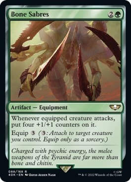 Bone Sabres (Surge Foil) (40K) #88 Rare (Foil Near Mint) Universes Beyond: Warhammer 40,000 Magic: The Gathering: 2022