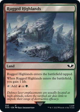 Rugged Highlands (40K) #292 Common (Near Mint) Universes Beyond: Warhammer 40,000 Magic: The Gathering: 2022