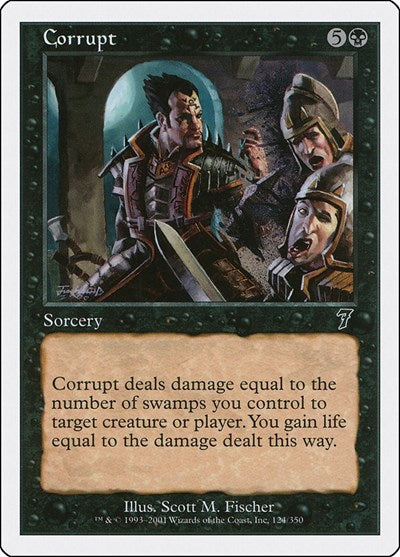 Corrupt (7ED) #124★ Common (Heavily Played) 7th Edition Magic: The Gathering: 2001