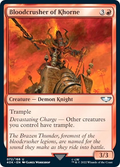Bloodcrusher of Khorne (40K) #72 Uncommon (Lightly Played) Universes Beyond: Warhammer 40,000 Magic: The Gathering: 2022
