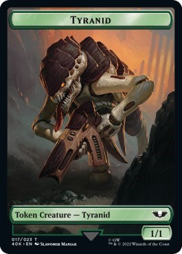 Tyranid 017 Tyranid Warrior Double Sided Token (40K) #17 // 19 T (Lightly Played) Universes Beyond: Warhammer 40,000 Magic: The Gathering: 2022
