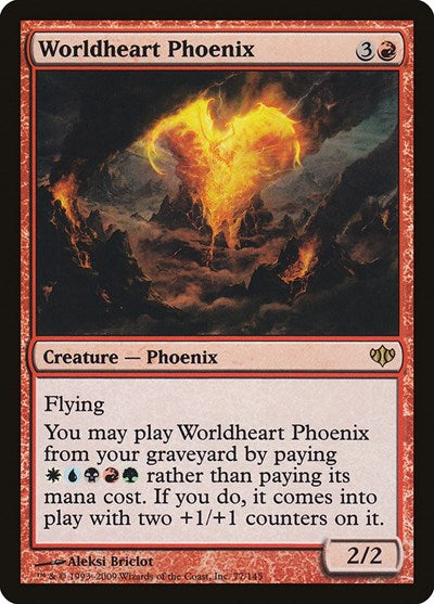Worldheart Phoenix (CON) #77 Rare (Near Mint) Conflux Magic: The Gathering: 2009
