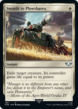 Swords to Plowshares (40K) #190 Uncommon (Lightly Played) Universes Beyond: Warhammer 40,000 Magic: The Gathering: 2022