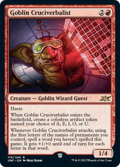 2022 Magic: Unfinity (UNF) - Goblin Cruciverbalist (#110, Rare) (Lightly Played)