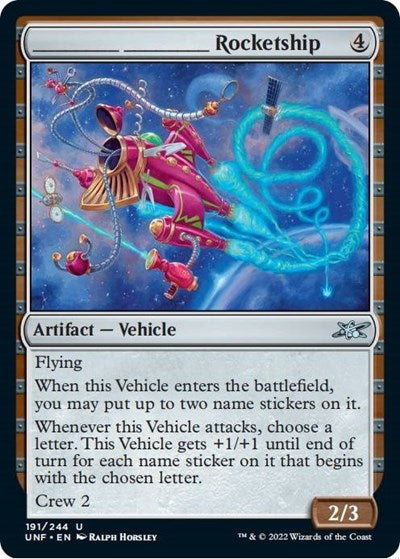 _______ _______ Rocketship (UNF) #191 Uncommon (Lightly Played) Unfinity Magic: The Gathering: 2022