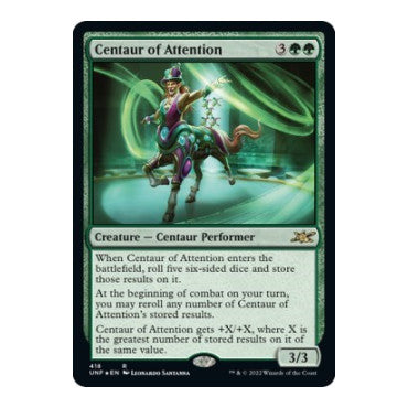 Centaur of Attention Galaxy Foil (UNF) #418 Rare (Foil Near Mint) Unfinity Magic: The Gathering: 2022