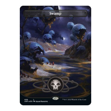 Swamp 488 Borderless Galaxy Foil (UNF) #488 Land (Foil Lightly Played) Unfinity Magic: The Gathering: 2022