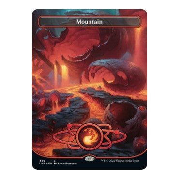 Mountain 489 Borderless Galaxy Foil (UNF) #489 Land (Foil Lightly Played) Unfinity Magic: The Gathering: 2022
