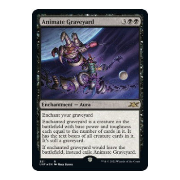 Animate Graveyard Galaxy Foil (UNF) #351 Rare (Foil Near Mint) Unfinity Magic: The Gathering: 2022