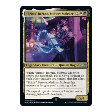 "Brims" Barone, Midway Mobster (UNF) #163 Uncommon (Lightly Played) Unfinity Magic: The Gathering: 2022
