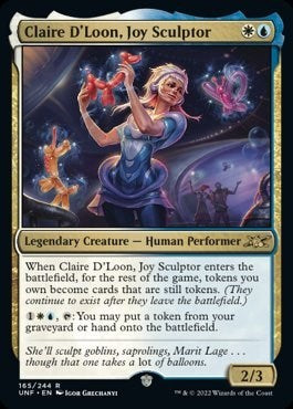 Claire DLoon Joy Sculptor (UNF) #165 Rare (Lightly Played) Unfinity Magic: The Gathering: 2022