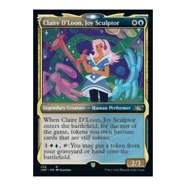 Claire D'Loon, Joy Sculptor (Showcase) (UNF) #258 Rare (Foil Lightly Played) Unfinity Magic: The Gathering: 2022