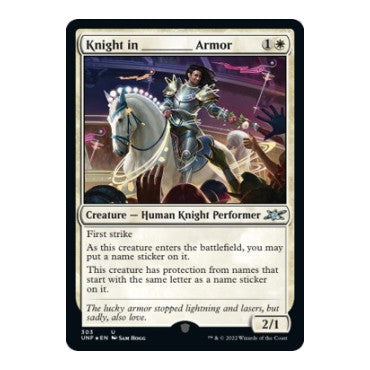 Knight in Armor Galaxy Foil (UNF) #303 Uncommon (Foil Near Mint) Unfinity Magic: The Gathering: 2022