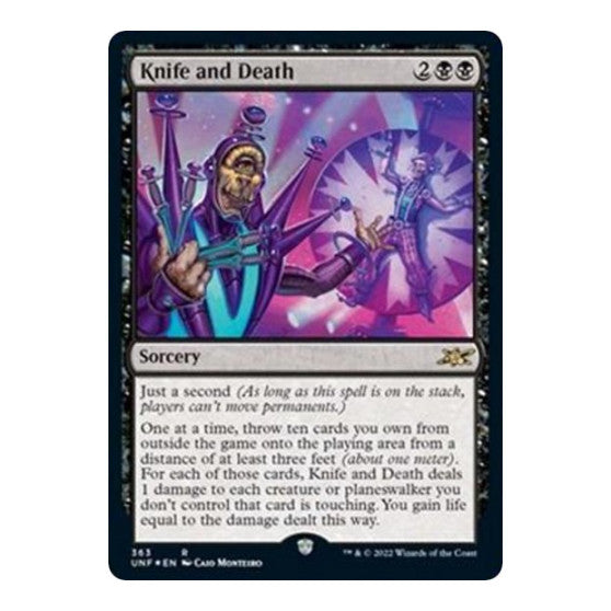 Knife and Death Galaxy Foil (UNF) #363 Rare (Foil Near Mint) Unfinity Magic: The Gathering: 2022