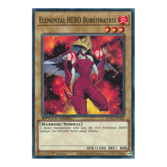 Elemental HERO Burstinatrix (SGX2) #SGX2-ENA02 Common (1st Edition Lightly Played) Speed Duel GX: Midterm Paradox YuGiOh: 2022