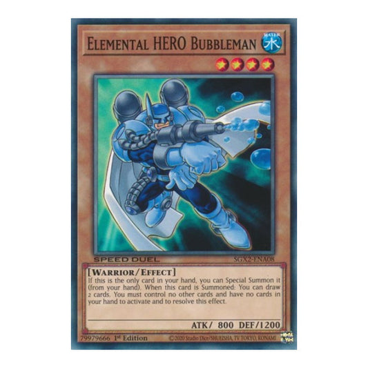 Elemental HERO Bubbleman (SGX2) #SGX2-ENA08 Common (1st Edition Lightly Played) Speed Duel GX: Midterm Paradox YuGiOh: 2022