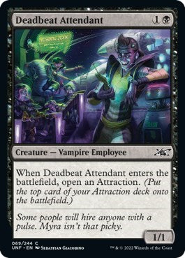Deadbeat Attendant (UNF) #69 Common (Lightly Played) Unfinity Magic: The Gathering: 2022