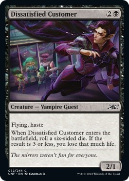 Dissatisfied Customer (UNF) #72 Common (Lightly Played) Unfinity Magic: The Gathering: 2022