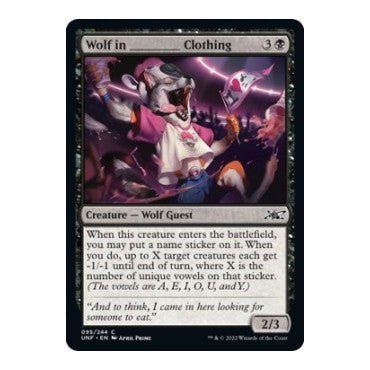 Wolf in _______ Clothing (UNF) #95 Common (Lightly Played) Unfinity Magic: The Gathering: 2022