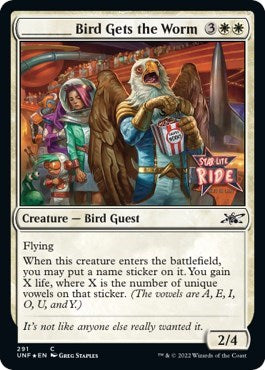 _____ Bird Gets the Worm Galaxy Foil (UNF) #291 Common (Foil Near Mint) Unfinity Magic: 2022