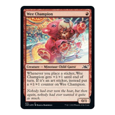 Wee Champion Galaxy Foil (UNF) #413 Common (Foil Near Mint) Unfinity Magic: The Gathering: 2022