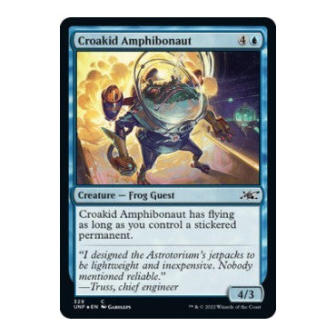 Croakid Amphibonaut Galaxy Foil (UNF) #329 Common (Foil Near Mint) Unfinity Magic: The Gathering: 2022