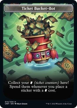 Ticket Bucket Bot Token (UNF) #14 T (Lightly Played) Unfinity Magic: The Gathering: 2022