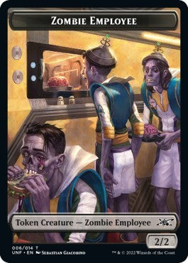 Zombie Employee Token (UNF) #6 T (Lightly Played) Unfinity Magic: The Gathering: 2022