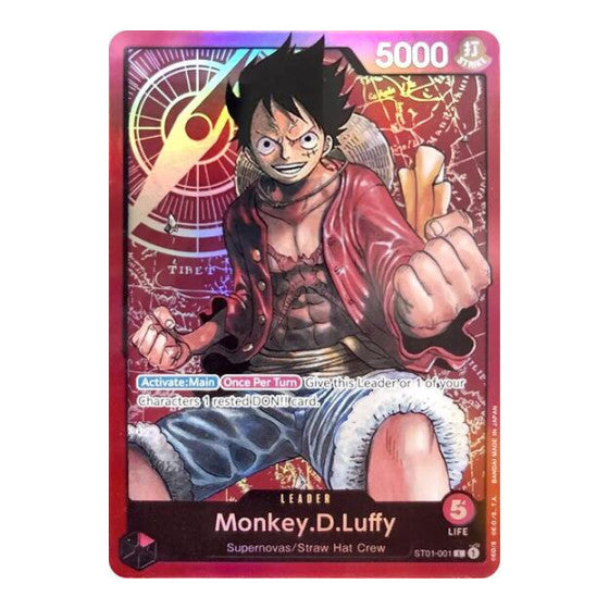Monkey.D.Luffy (001) (ST-01) #ST01-001 Leader (Foil Moderately Played) Starter Deck 1: Straw Hat Crew One Piece Card Game: 2022