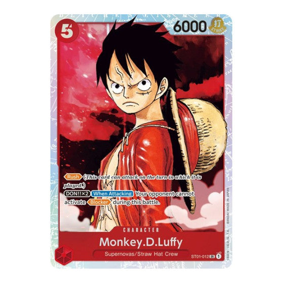 Monkey.D.Luffy (012) (ST-01) #ST01-012 Super Rare (Foil Moderately Played) Starter Deck 1: Straw Hat Crew One Piece Card Game: 2022