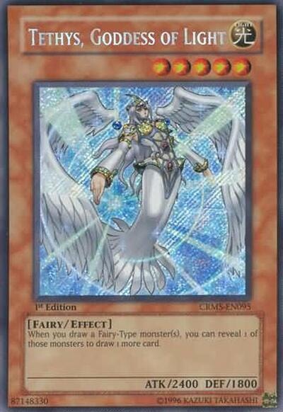 Tethys, Goddess of Light (CRMS) #CRMS-EN095 Secret Rare (1st Edition Near Mint) Crimson Crisis YuGiOh: 2009