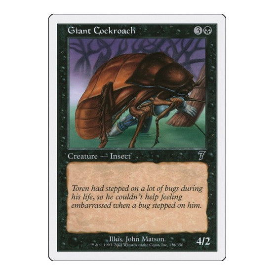 Giant Cockroach (7ED) #138 Common (Moderately Played) 7th Edition Magic: The Gathering: 2001