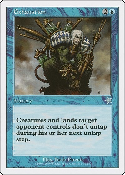 Exhaustion (S99) #36 Uncommon (Moderately Played) Starter 1999 Magic: The Gathering: 1999