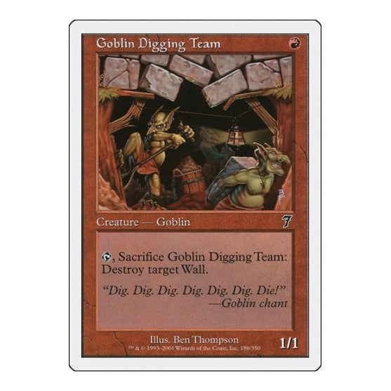 Goblin Digging Team (7ED) #186 Common (Lightly Played) 7th Edition Magic: The Gathering: 2001