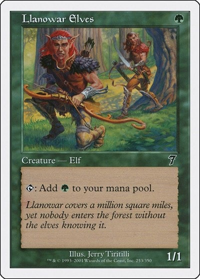 Llanowar Elves (7ED) #253 Common (Heavily Played) 7th Edition Magic: The Gathering: 2001