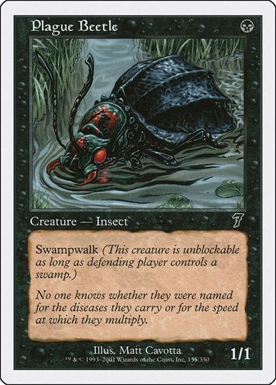 Plague Beetle (7ED) #155 Common (Heavily Played) 7th Edition Magic: The Gathering: 2001