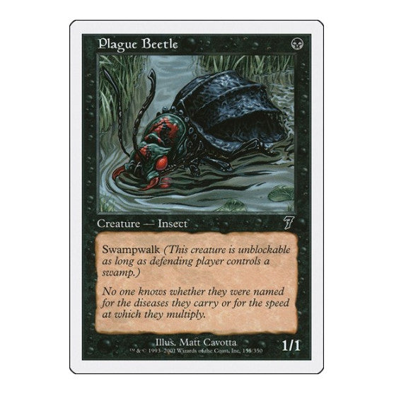 Plague Beetle (7ED) #155 Common (Heavily Played) 7th Edition Magic: The Gathering: 2001