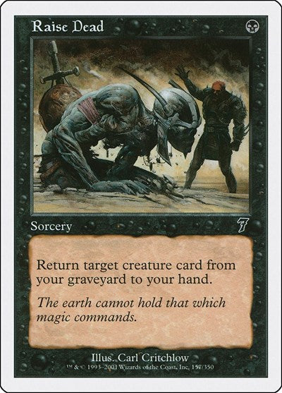 2001 Magic: 7th Edition (7ED) - Raise Dead (#157★, Common) (, Heavily Played)
